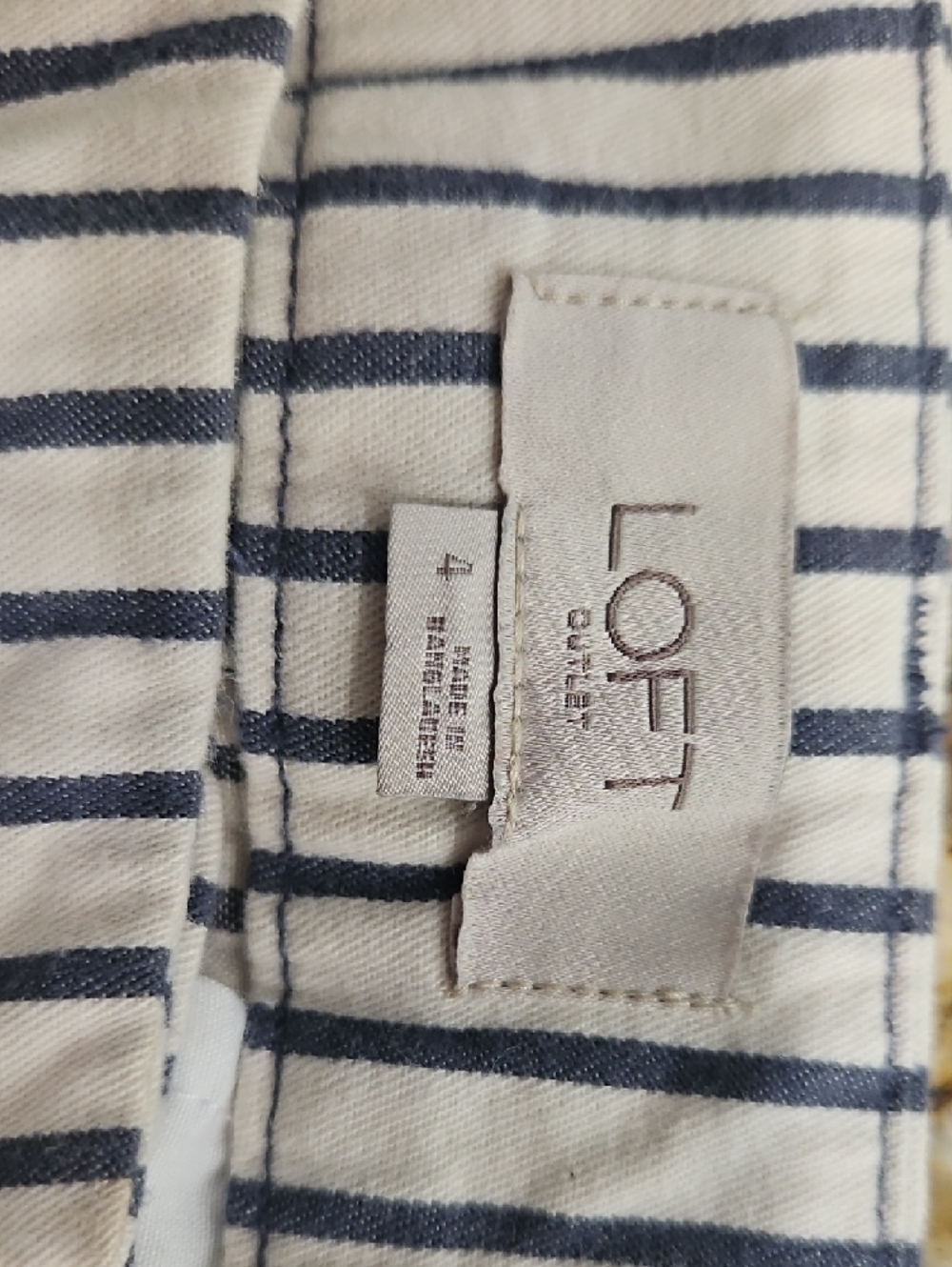 LOFT Striped Navy and Cream Shorts - Picture 2 of 4